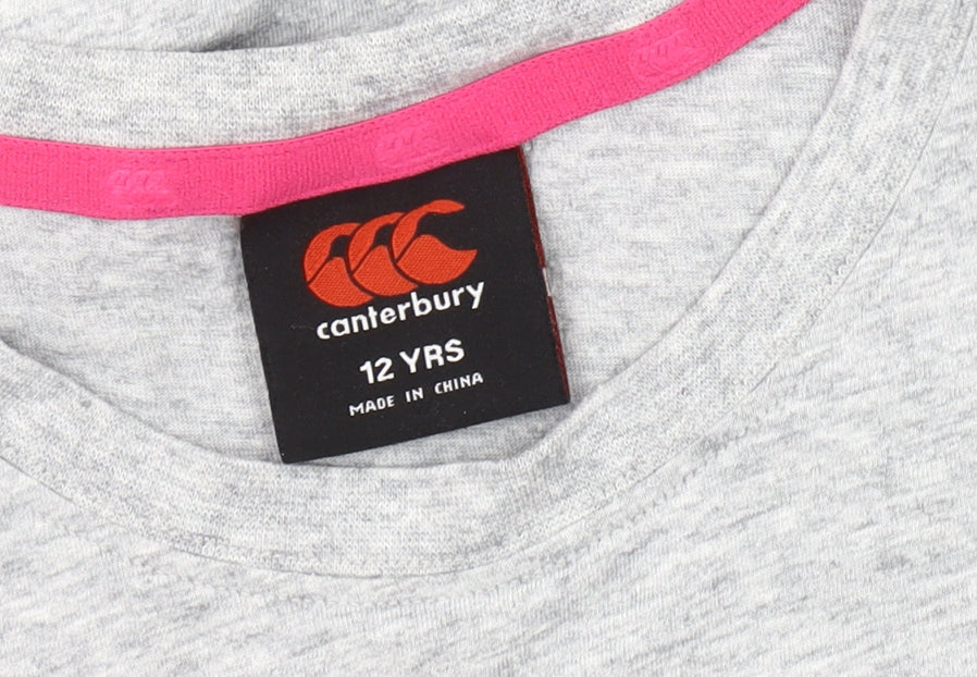 Canterbury Girls Grey Graphic Print T-Shirt - 12 Years
