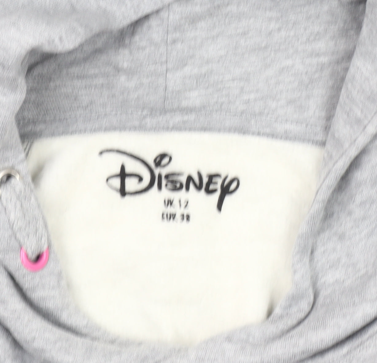 Womens UK Size 12 Disney Grey Pullover Hoodie
