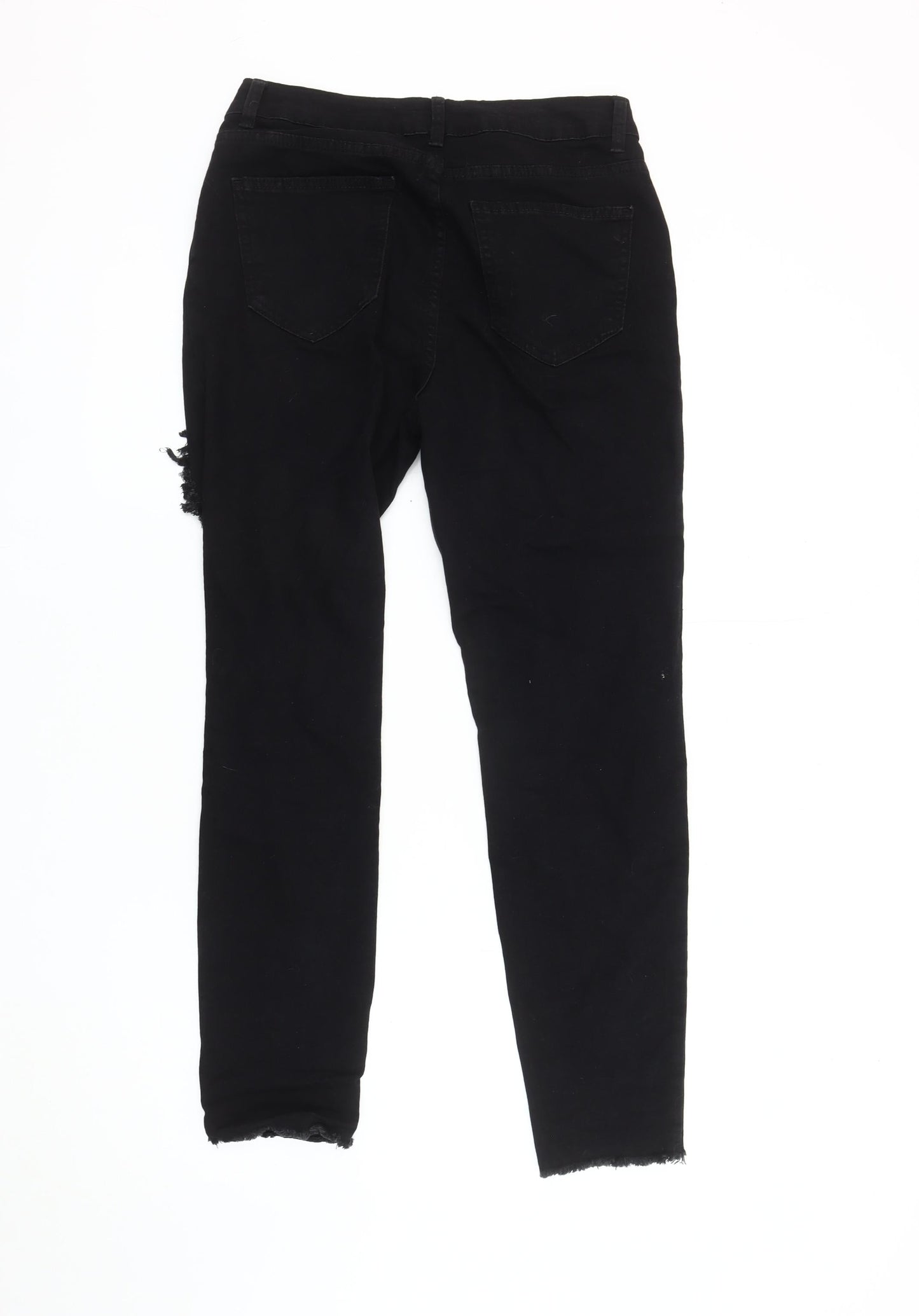ROMWE Women's Black Skinny Jeans, Distressed, Size L