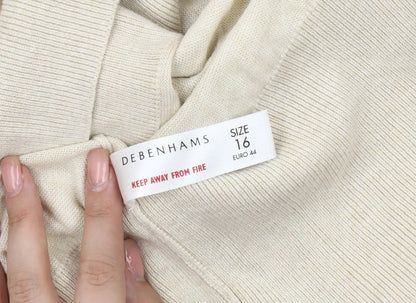 Womens UK Size 16 Debenhams Beige Pullover Jumper