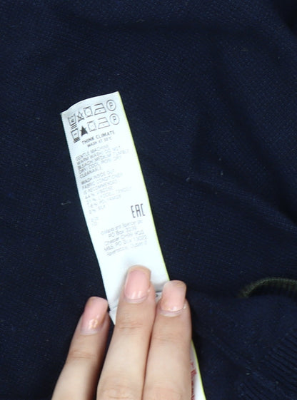 Marks and Spencer Men's Blue Full Zip Jumper - Size L