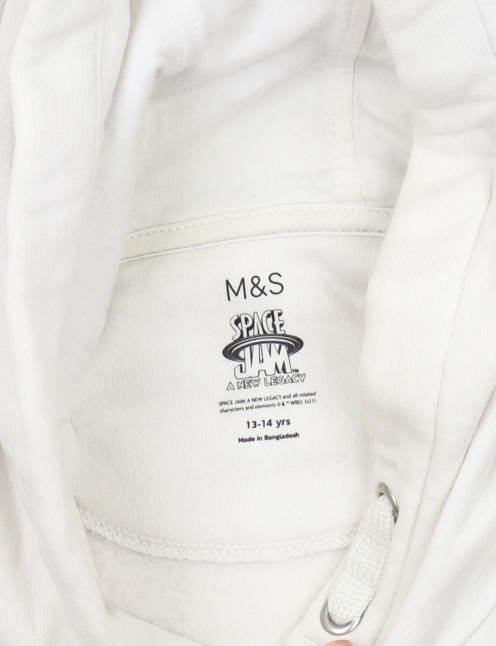 Marks and Spencer White Girls Space Jam Hoodie, Size 14, Pullover
