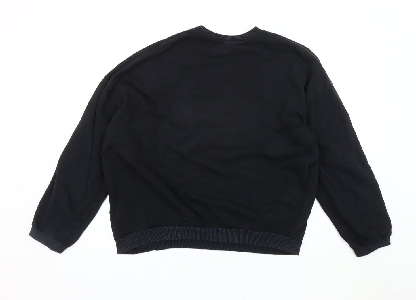 Unisex Adults UK Size XS Pull & Bear Black Pullover Sweatshirt