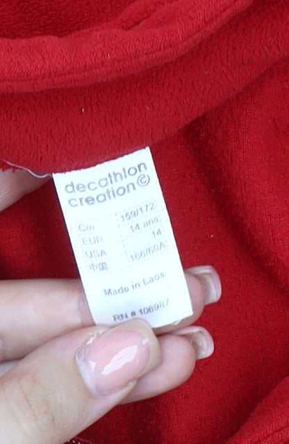 Decathlon Boys Red Fleece 1/2 Zip Sweatshirt 14 Years