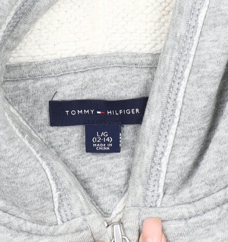 Teens UK Size 12 Tommy Hilfiger Grey Hooded Jacket