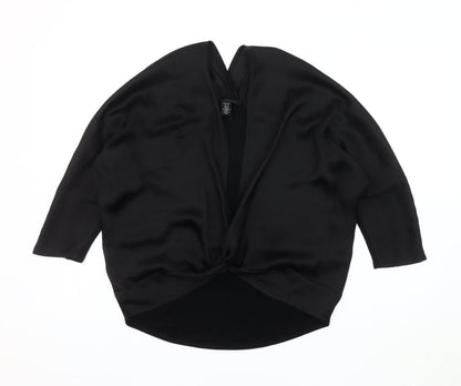 Womens UK Size S Kenneth Cole Black Wrap Blouse