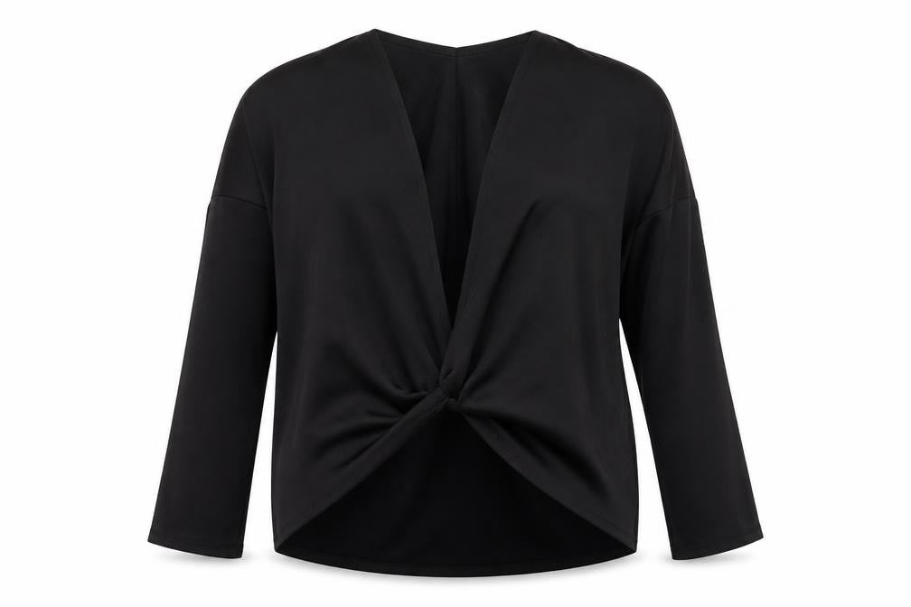Womens UK Size S Kenneth Cole Black Wrap Blouse