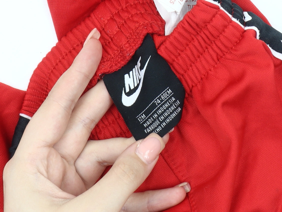 Nike Unisex Baby Red Jogger Trousers, 12 Months, Casual Play