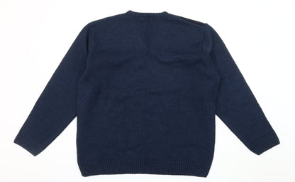 BHS Men's Blue Cable-Knit Pullover Jumper L