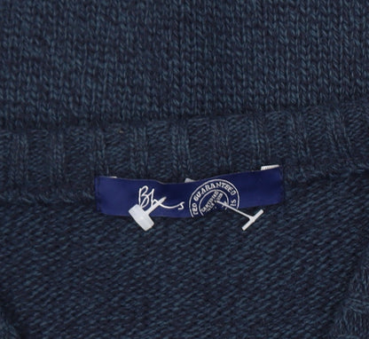 BHS Men's Blue Cable-Knit Pullover Jumper L