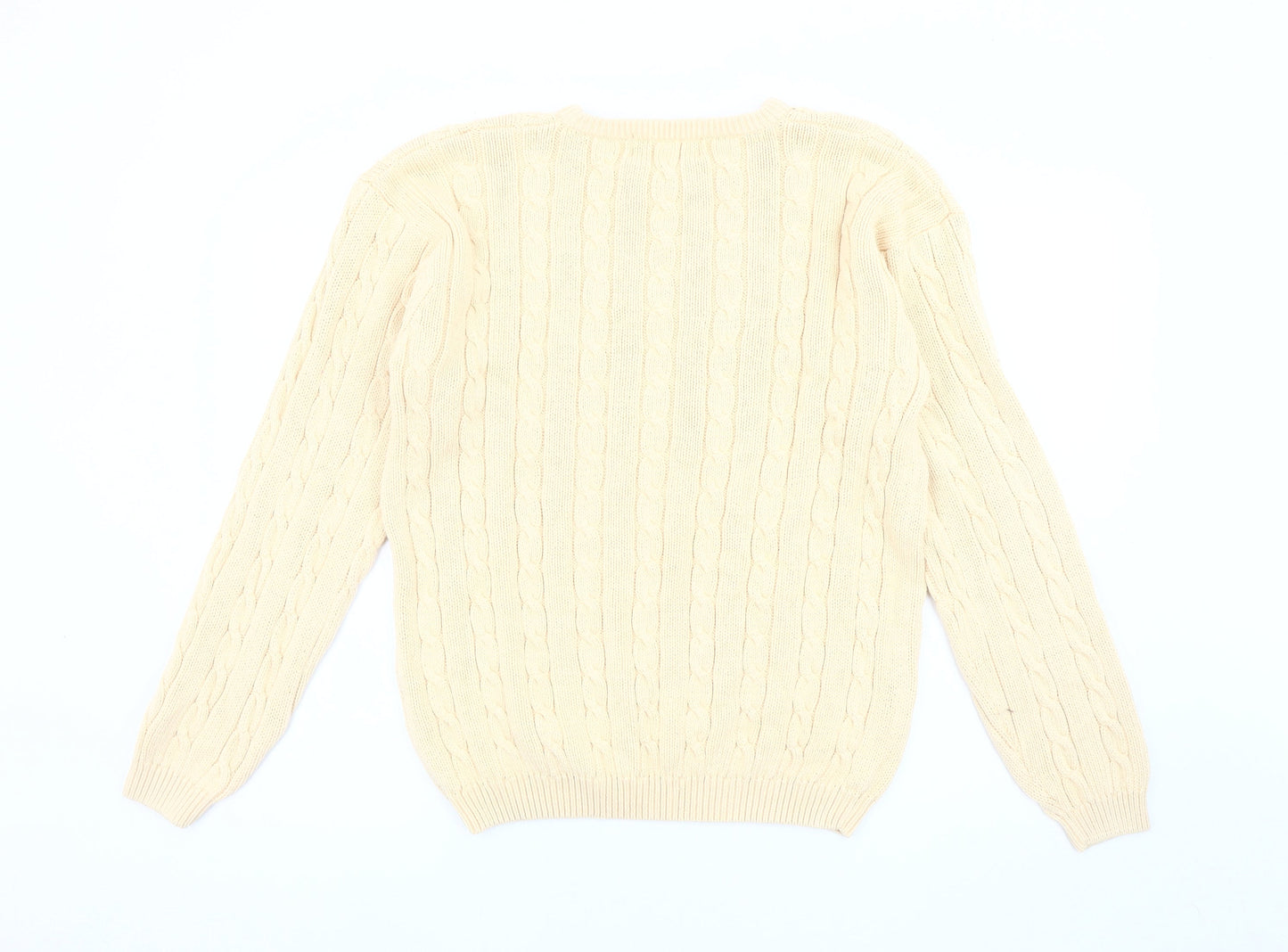 Tulchan Men's Beige Cable-Knit Pullover Jumper M