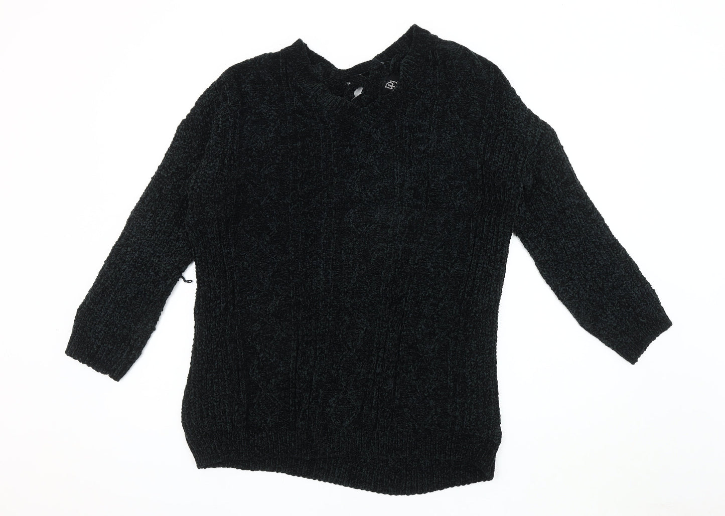 Womens UK Size L Derek Heart Black Pullover Jumper