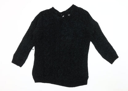 Womens UK Size L Derek Heart Black Pullover Jumper