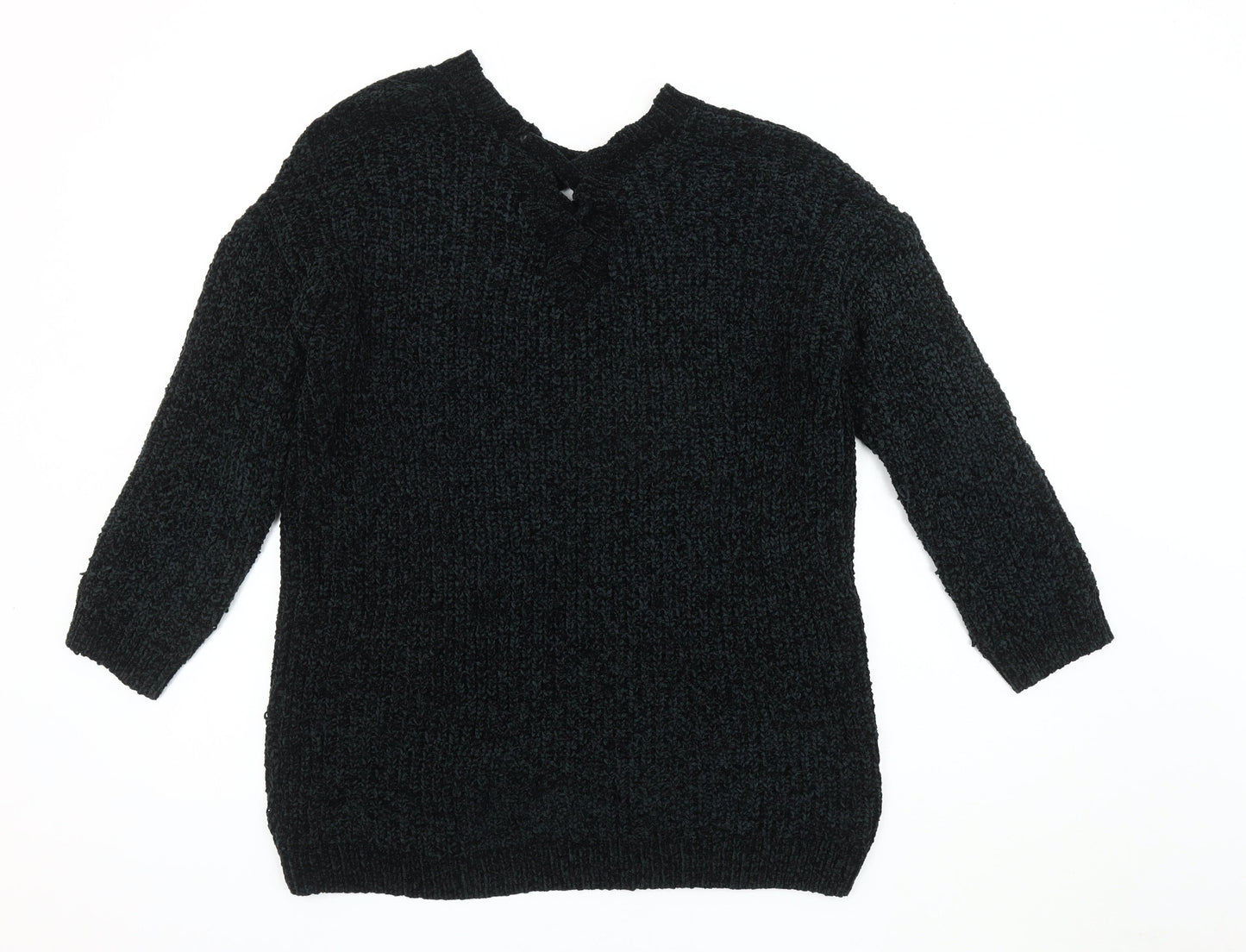 Womens UK Size L Derek Heart Black Pullover Jumper
