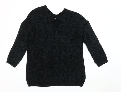 Womens UK Size L Derek Heart Black Pullover Jumper