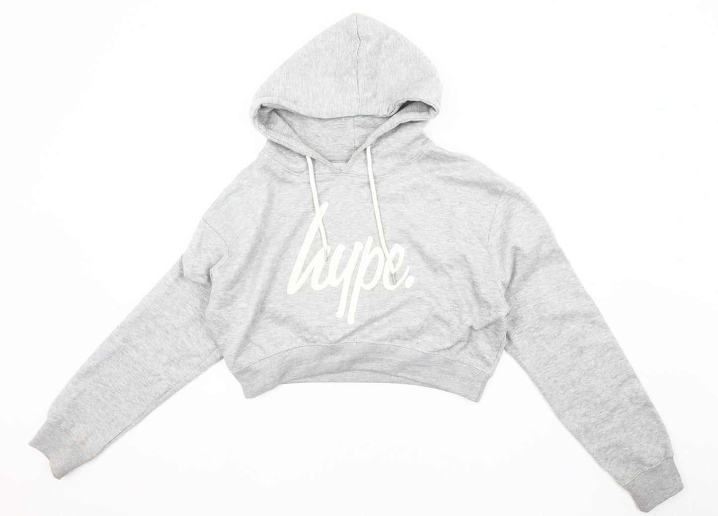 Hype Women's Grey Hoodie, Size 12, Logo Design, Casual
