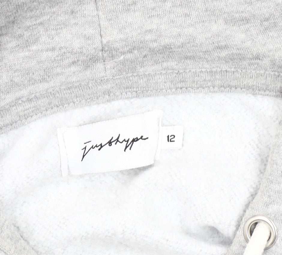 Hype Women's Grey Hoodie, Size 12, Logo Design, Casual