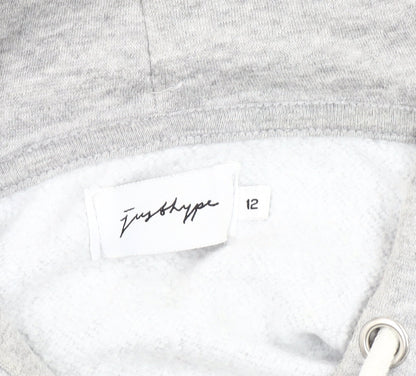 Hype Women's Grey Hoodie, Size 12, Logo Design, Casual