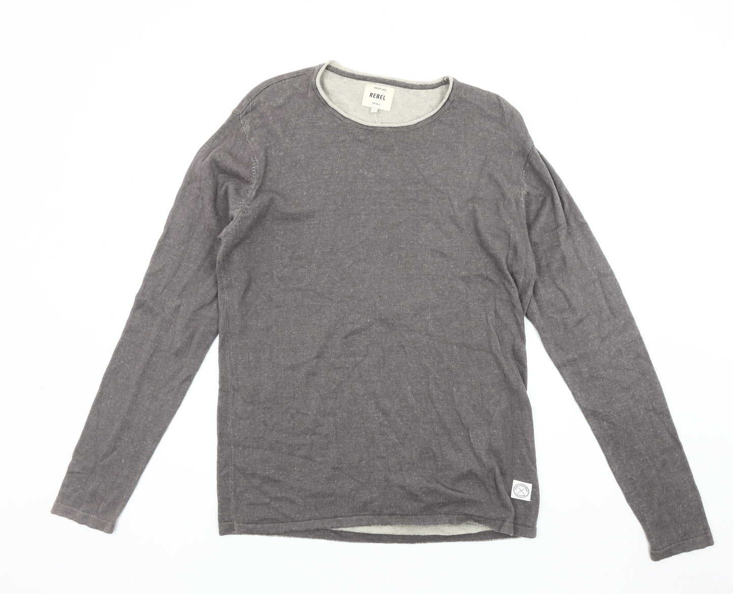 REBEL Men's Grey L Pullover Jumper, Autumn-Winter