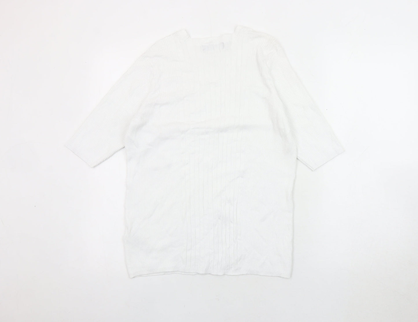 Womens UK Size L Marks and Spencer White Basic T-Shirt
