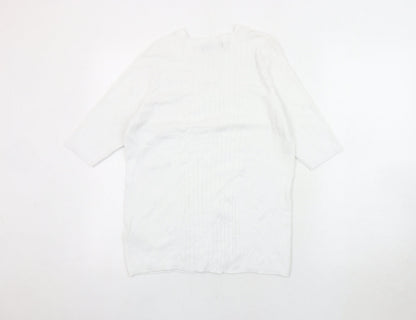 Womens UK Size L Marks and Spencer White Basic T-Shirt