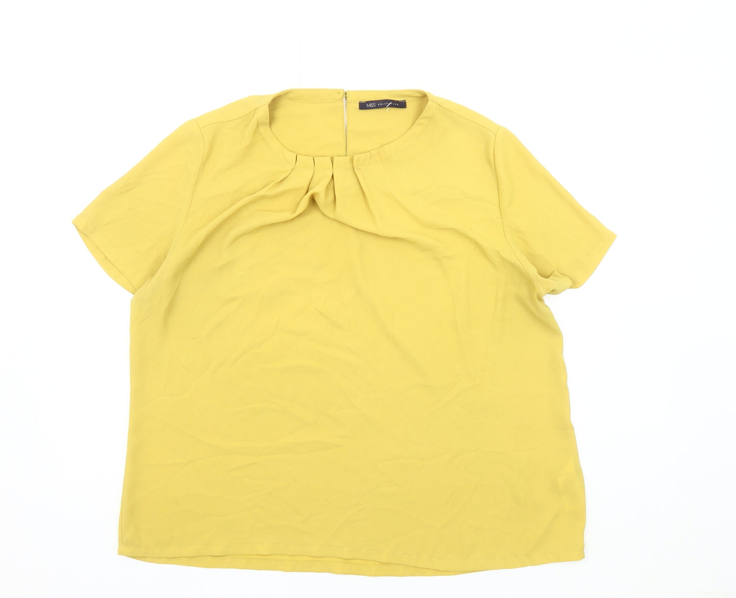 Womens UK Size 14 Marks and Spencer Yellow Basic Blouse