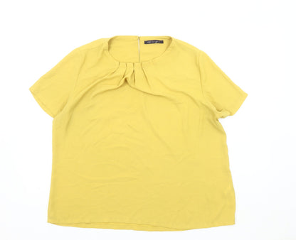 Womens UK Size 14 Marks and Spencer Yellow Basic Blouse