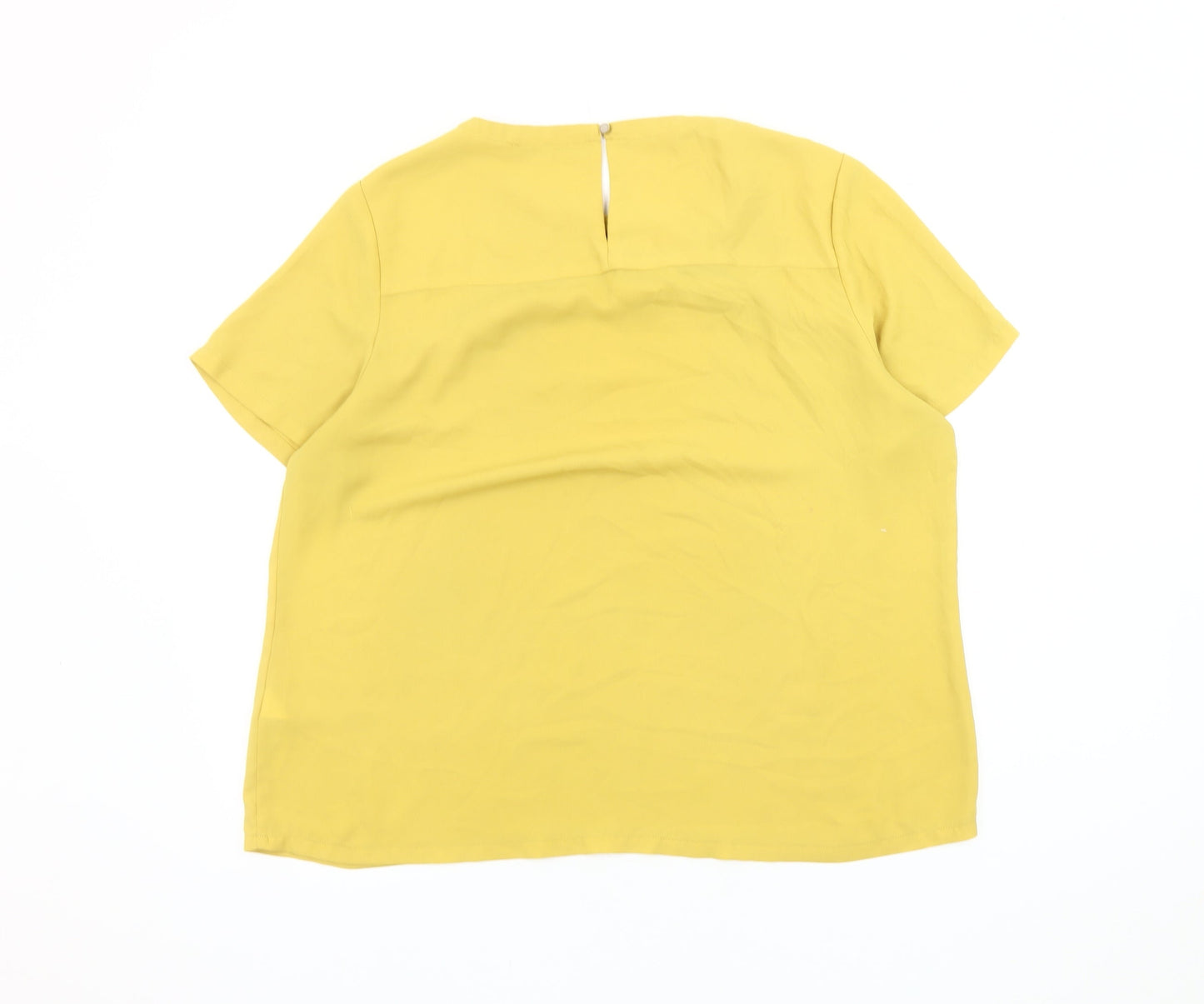 Womens UK Size 14 Marks and Spencer Yellow Basic Blouse