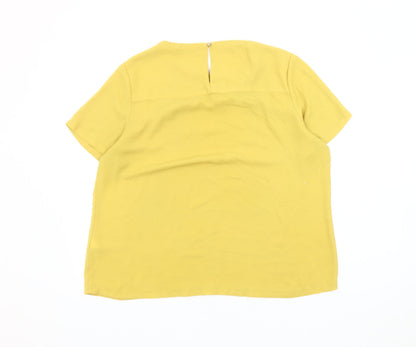 Womens UK Size 14 Marks and Spencer Yellow Basic Blouse