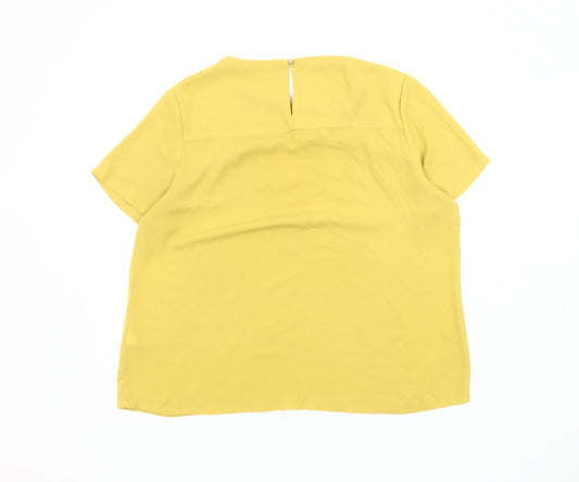 Womens UK Size 14 Marks and Spencer Yellow Basic Blouse