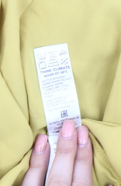 Womens UK Size 14 Marks and Spencer Yellow Basic Blouse