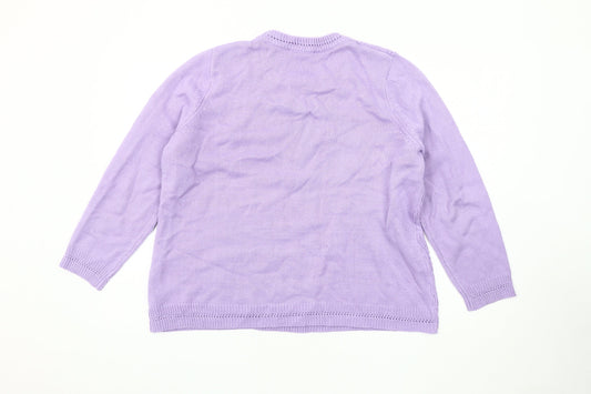 Womens UK Size L bm collection Purple Pullover Jumper
