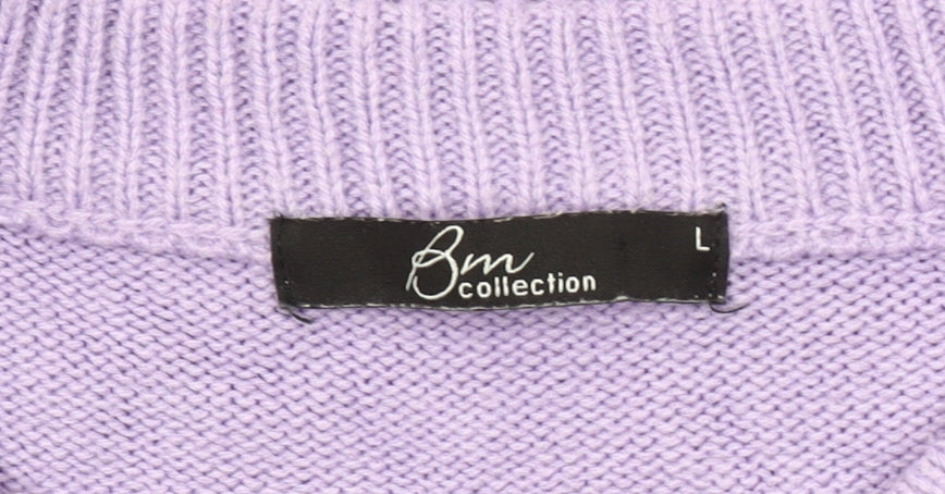 Womens UK Size L bm collection Purple Pullover Jumper