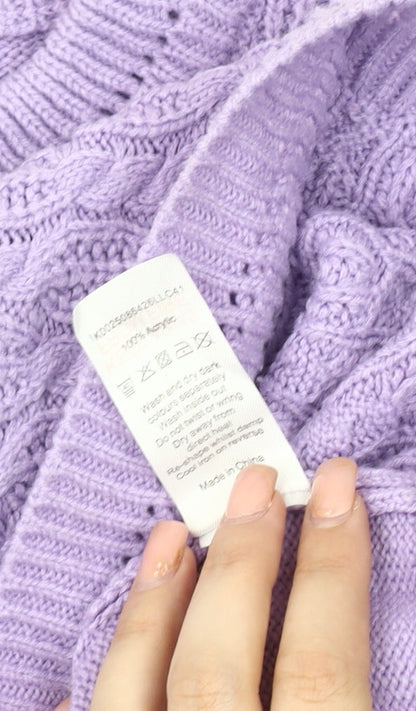 Womens UK Size L bm collection Purple Pullover Jumper
