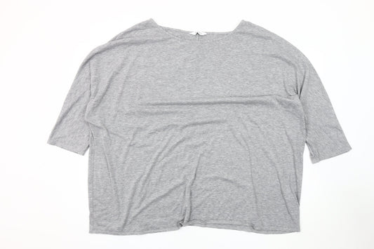 Evans Grey Plus Size Boat Neck Women's Top