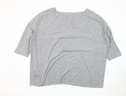 Evans Grey Plus Size Boat Neck Women's Top
