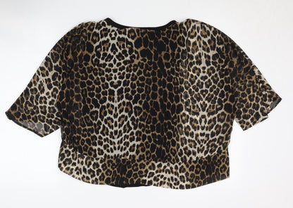 Womens UK Size XS Zara Brown Kimono Blouse