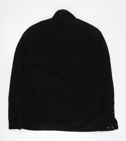 ASOS Men's Black Corduroy Button-Up Shirt XS