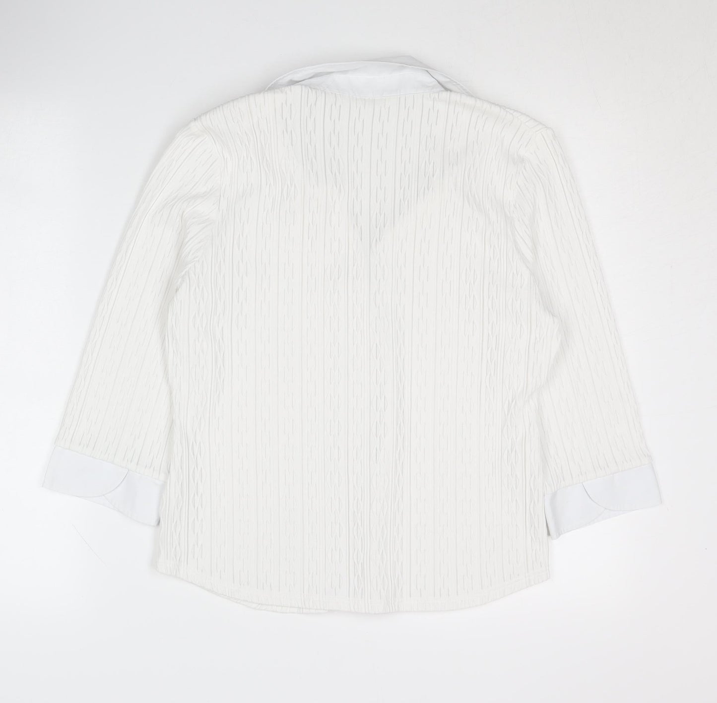 Womens UK Size 14 Marks and Spencer White Basic Button-Up