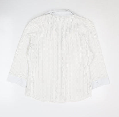 Womens UK Size 14 Marks and Spencer White Basic Button-Up