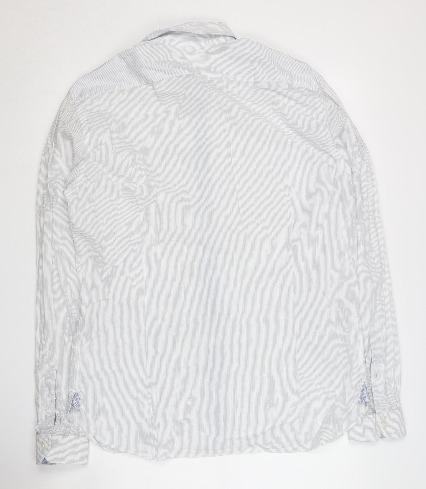 Nigel Hall Mens XL White Striped Button-Up Shirt