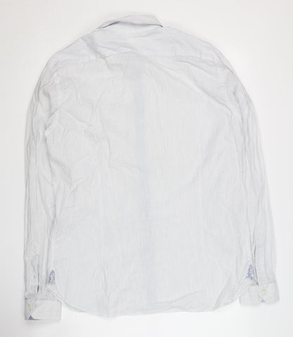 Nigel Hall Mens XL White Striped Button-Up Shirt