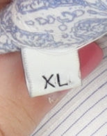 Nigel Hall Mens XL White Striped Button-Up Shirt