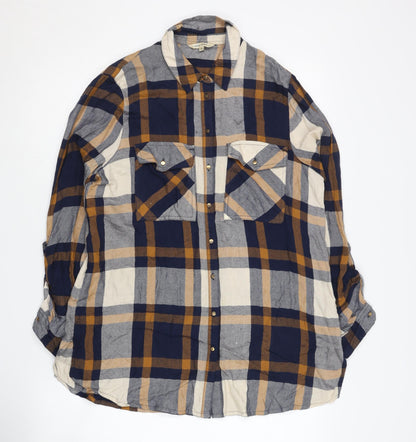 Womens UK Size 10 River Island Multicoloured Basic Button-Up