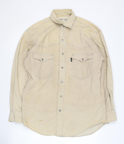 Motion Picture Women's Beige Button-Up Shirt Size 10