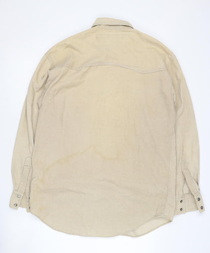 Motion Picture Women's Beige Button-Up Shirt Size 10