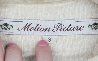 Motion Picture Women's Beige Button-Up Shirt Size 10