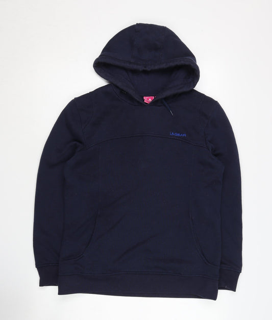 Additional front view of LA Gear Blue unisex hoodie, size 12, pullover