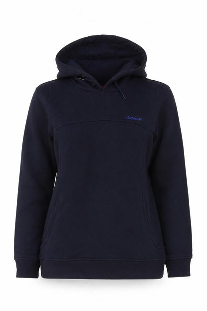 Front view of LA Gear Blue unisex hoodie, size 12, pullover