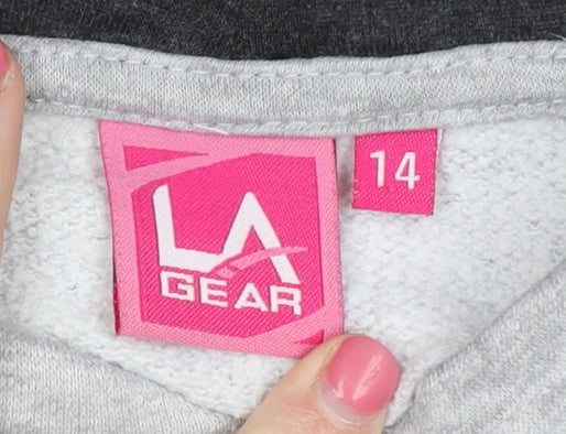 Womens UK Size 14 LA Gear Grey Pullover Hoodie